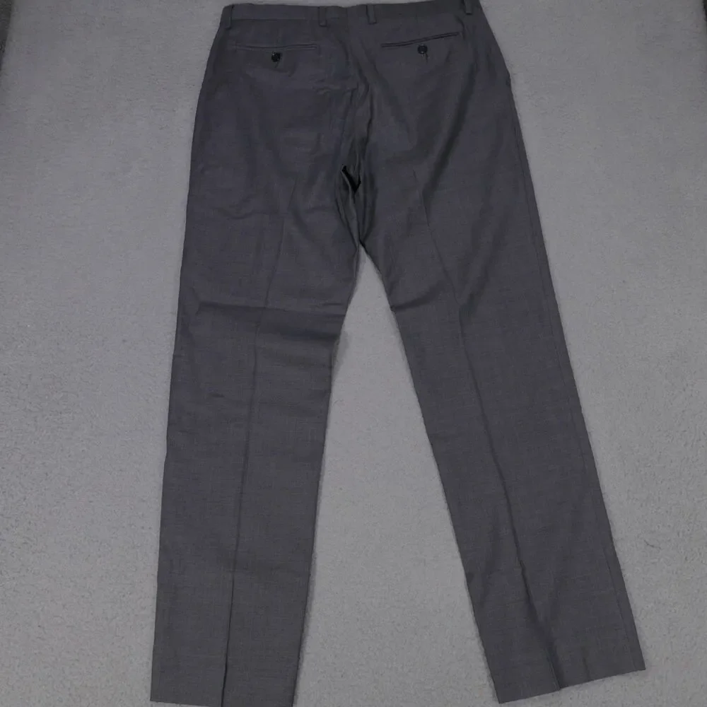 Banana Republic Modern Slim Fit Dress Pants Men's 34x32.5 Gray Flat Front Wool